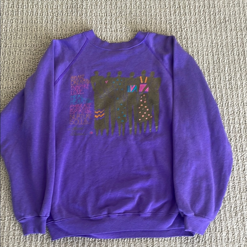 Laurel Burch Purple Graphic Sweatshirt